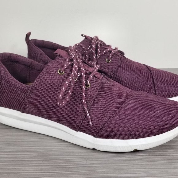 Toms Del Ray Sneaker, Black Cherry Textile, Womens Size 9.5 / 41 - Picture 2 of 11